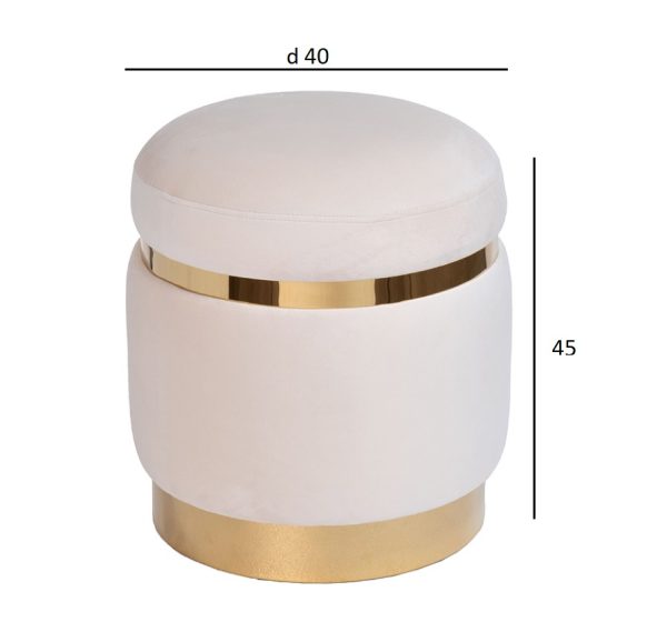 102an-puf-1913-kre-puf-veljur-kremovyj-d4045sm-3 102AN-PUF-1913-KRE Пуф велюр кремовый d40*45см — изображение 4