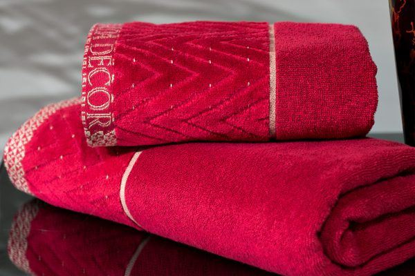 119VAL-11148 Полотенце Орсетто бордовое 70*140 — изображение 5