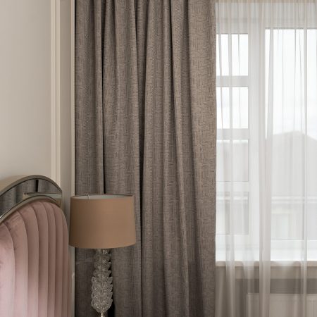 121GD-00005/1 Портьера Gloss сер 275*260