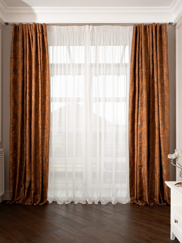 121GD-00006/1 Портьера Bromley оранжевый 275*260 — изображение 2