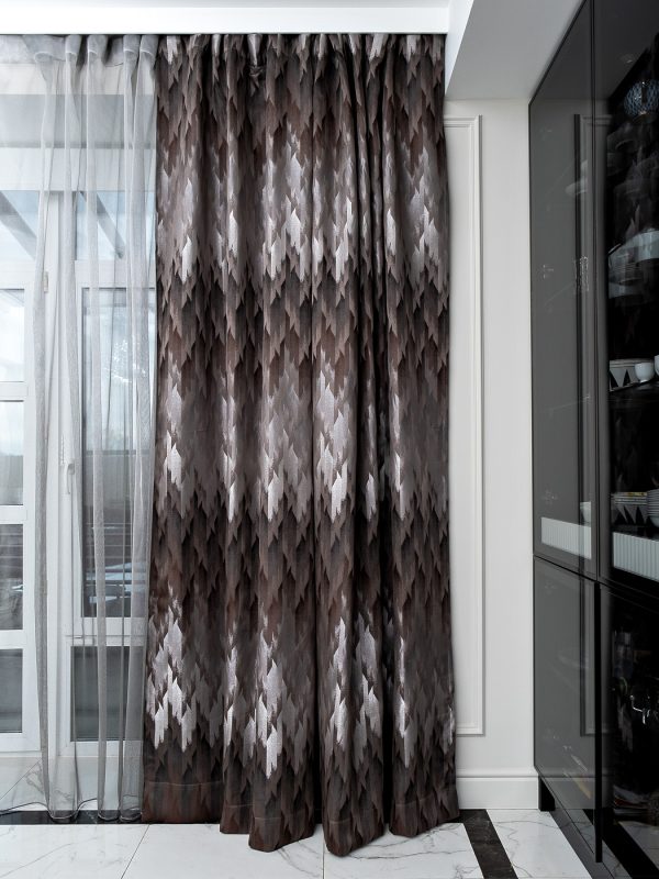 121GD-03603 Портьера CASCADA серая 275*260 — изображение 2