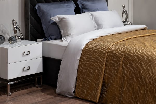 121GD-12115 Покрывало Gloss горчичное 260*260 — изображение 2