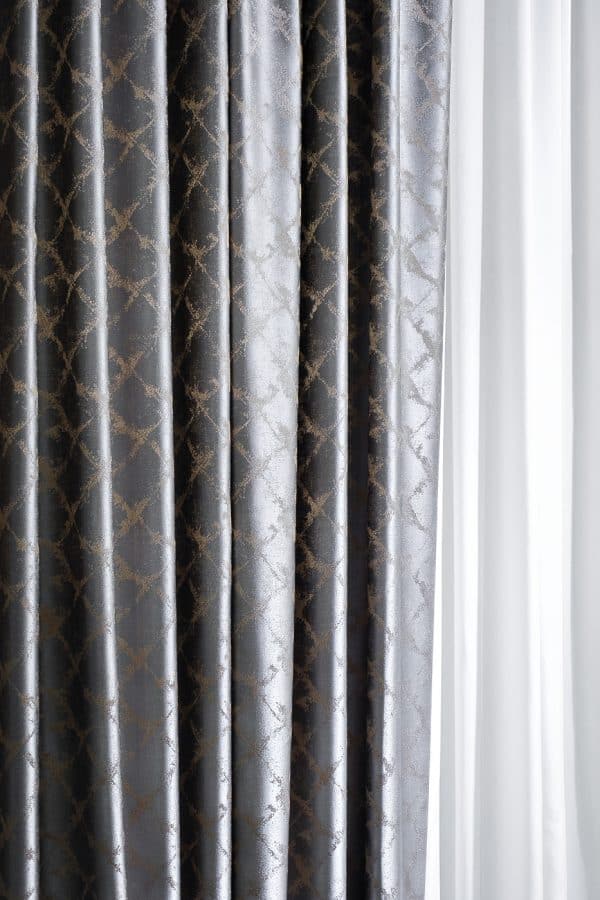 121GD-GAB1306-PORT SER Портьера TRENTO серая  275*260см