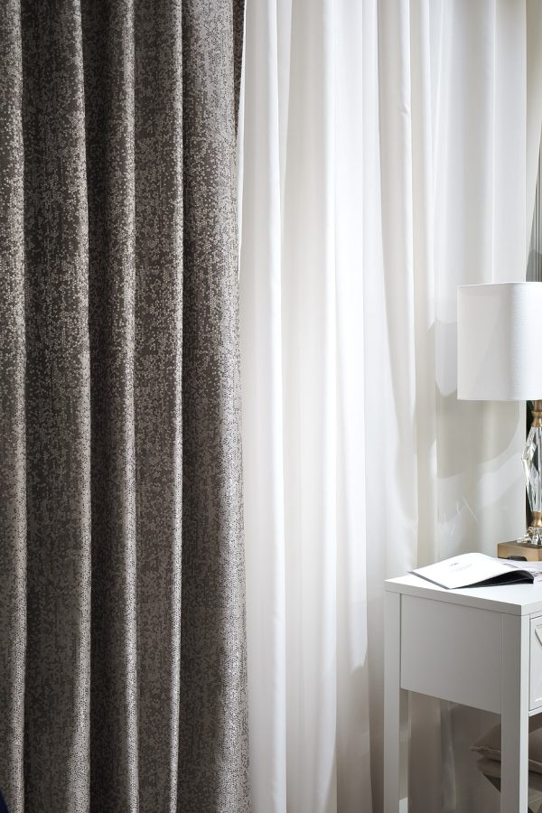 121GD-TEL07-PORT SER Портьера BARI серебряная 275*260см — изображение 2