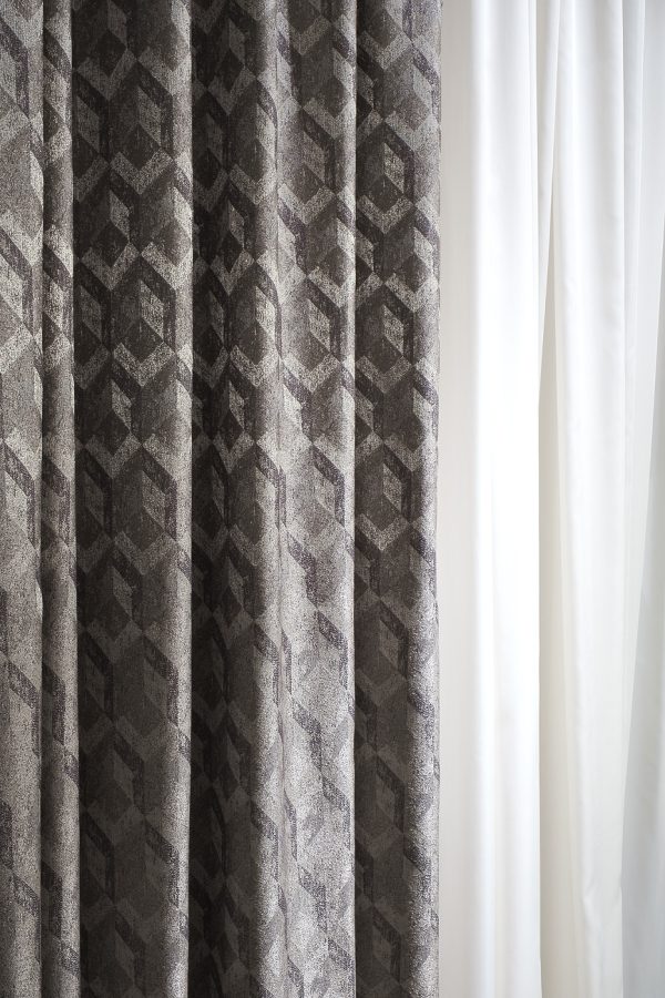 121GD-TON07-PORT SER Портьера MODENA серебряная  275*260см — изображение 2