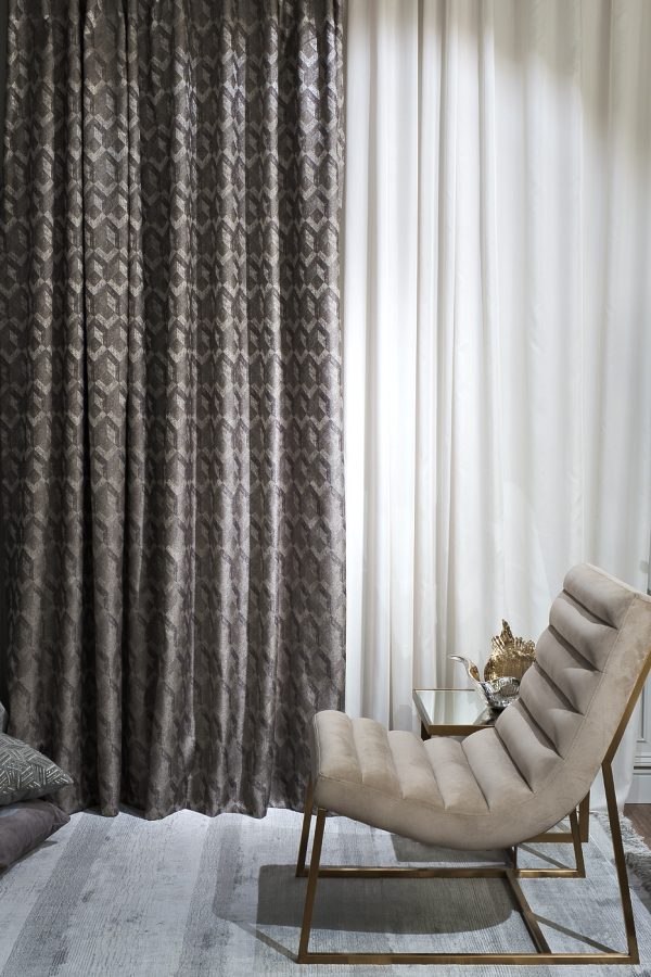 121GD-TON07-PORT SER Портьера MODENA серебряная  275*260см — изображение 4