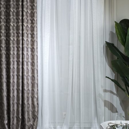 121GD-TON07-PORT SER Портьера MODENA серебряная  275*260см