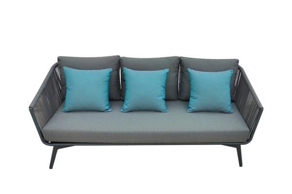 129KN-02613 Диван трехместный "ARIAL" уличный серый 188*80*75см