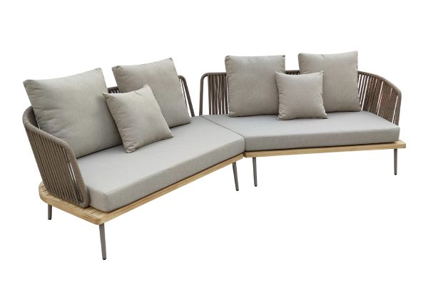 129KN-03042 Диван угловой "BAYLEY" уличный серый 280*84*75см — изображение 2