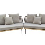 129KN-03042 Диван угловой "BAYLEY" уличный серый 280*84*75см