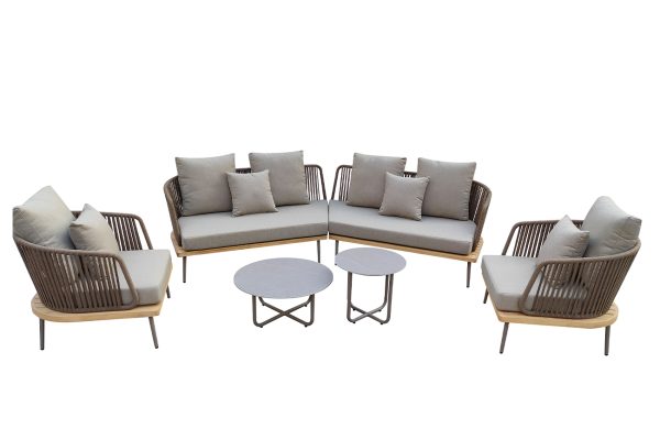 129KN-03042 Диван угловой "BAYLEY" уличный серый 280*84*75см — изображение 4