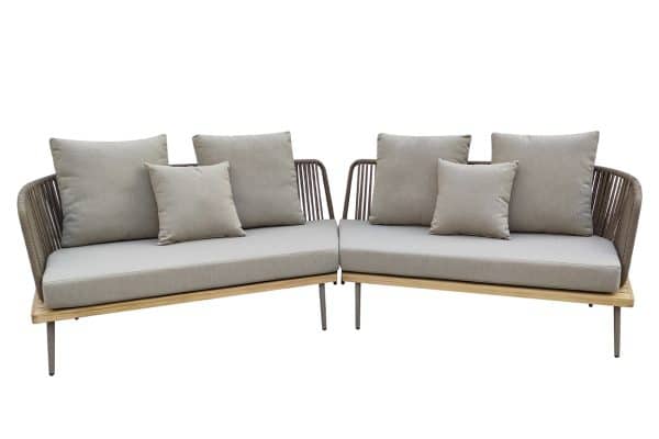 129KN-03042 Диван угловой "BAYLEY" уличный серый 280*84*75см