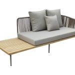 129KN-03046 Диван трехместный правосторонний "BAYLEY" уличный серый  220*84*75см