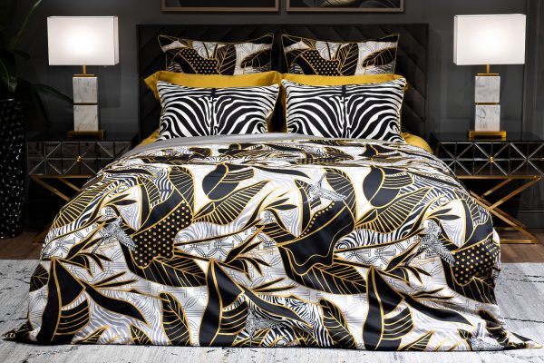 130HB-00001 Пододеяльник Тропики принт 230*210 золото/серый — изображение 3