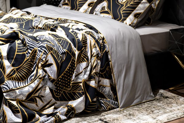 130HB-00001 Пододеяльник Тропики принт 230*210 золото/серый — изображение 5