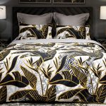 130HB-00002 Пододеяльник Тропики принт 215*150 золото/серый