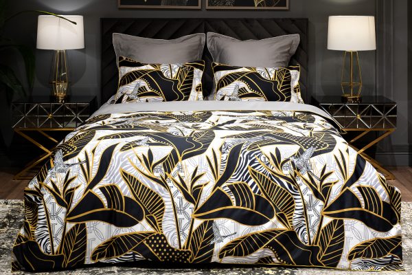 130HB-00008 Комплект наволочек Тропики 50*70 золото/серый (2шт) — изображение 4