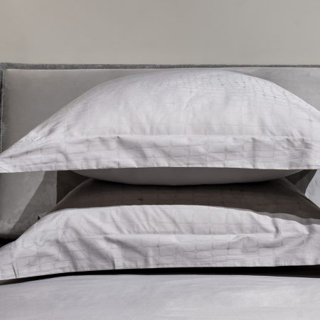 130HB- PC5070-NAV JAC SER Комплект наволочек сатин жаккард Серпенте серый 50*70(2шт)