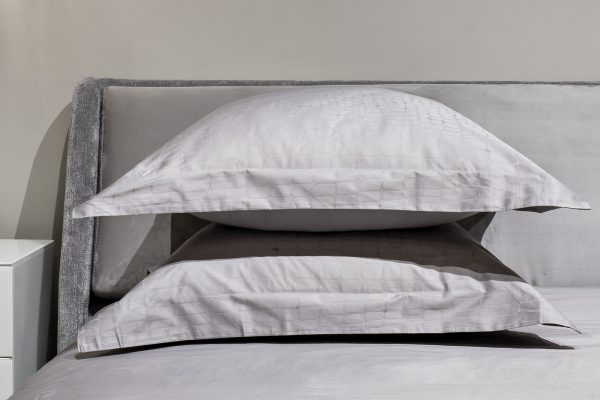 130HB- PC7070-NAV JAC SER Комплект наволочек сатин жаккард Серпенте серый 70*70(2шт)