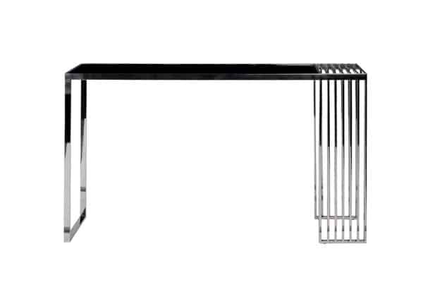 13RX-50340 Консоль черн.стекло/серебро 140*40*80 см