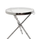 13RX6035-SILVER-Стол журнальный стекло прозр./серебро d50*50см