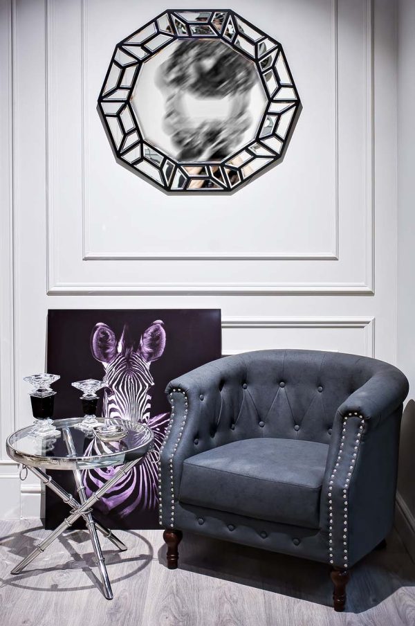 13RX6035-SILVER-Стол журнальный стекло прозр./серебро d50*50см — изображение 3