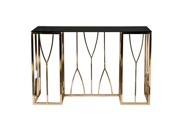 13RXC3102-GOLD Консоль стекло черн./золото 120*40*78см