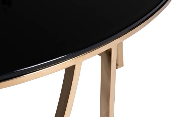 13RXCT3104-GOLD Стол журнальный стекло черн./золото d90*45см — изображение 2