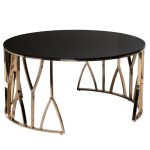 13RXCT3104-GOLD Стол журнальный стекло черн./золото d90*45см