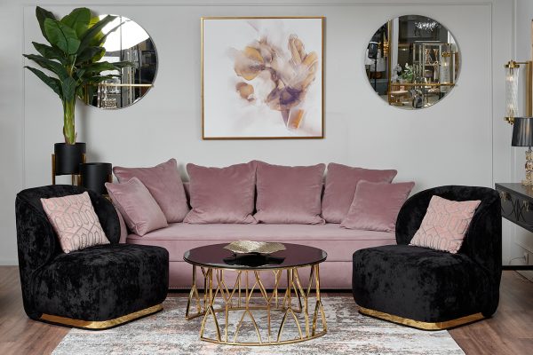 13RXCT3104-GOLD Стол журнальный стекло черн./золото d90*45см — изображение 4