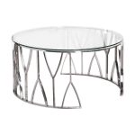 13RXCT3104-SILVER Стол журнальный стекло прозр./серебро d90*45см