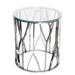 13RXET3103-SILVER Стол журнальный стекло прозр./серебро d50*55см