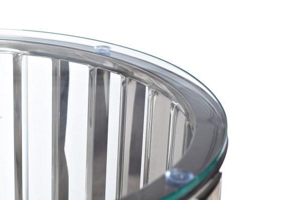 13RXET8077-SILVER Стол журнальный стекло прозр/серебро d46*55см — изображение 2