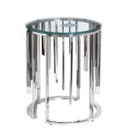 13RXET8077-SILVER Стол журнальный стекло прозр/серебро d46*55см