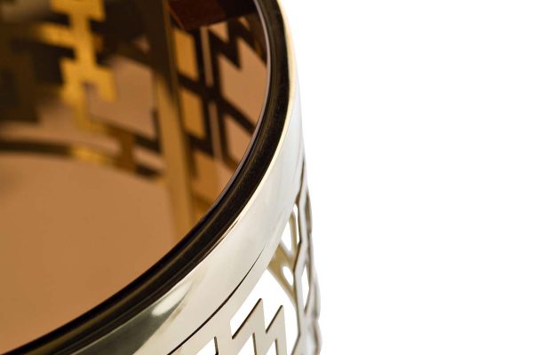 13RXFS5080L-GOLD Стол журнальный стекло коричн./золото d35*70см — изображение 2