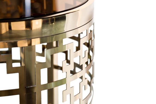 13RXFS5080L-GOLD Стол журнальный стекло коричн./золото d35*70см — изображение 3