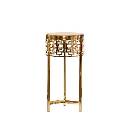 13RXFS5080L-GOLD Стол журнальный стекло коричн./золото d35*70см