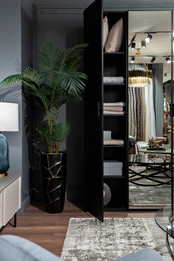 140SA-52BL Шкаф однодверный с полками цвет черный, дверцы глухие — изображение 3