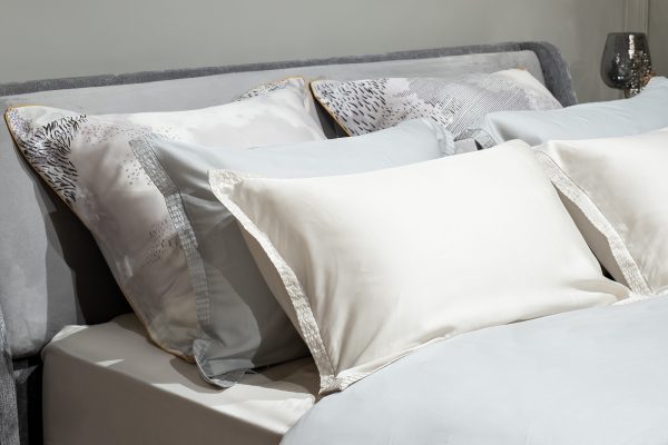 144HF-10308 Комплект наволочек Нувола принт тенсель серый 50*70 (2шт) — изображение 2