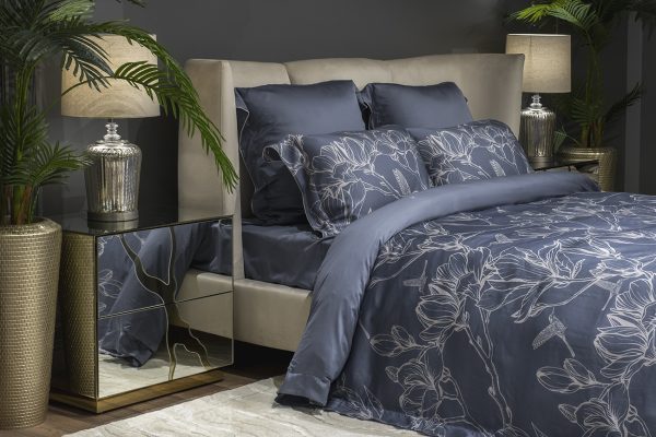 144HF-10412 Пододеяльник принт тенсель Магнолия cиний 220*200 — изображение 2