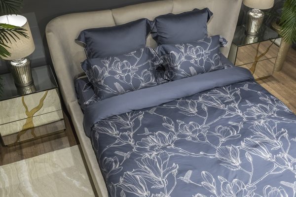 144HF-10412 Пододеяльник принт тенсель Магнолия cиний 220*200 — изображение 3
