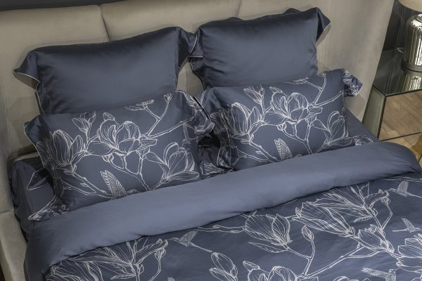 144HF-10412 Пододеяльник принт тенсель Магнолия cиний 220*200 — изображение 4