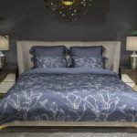 144HF-10413 Пододеяльник принт тенсель Магнолия синий 145*210