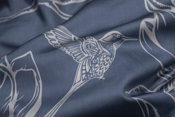 144HF-10413 Пододеяльник принт тенсель Магнолия синий 145*210 — изображение 5