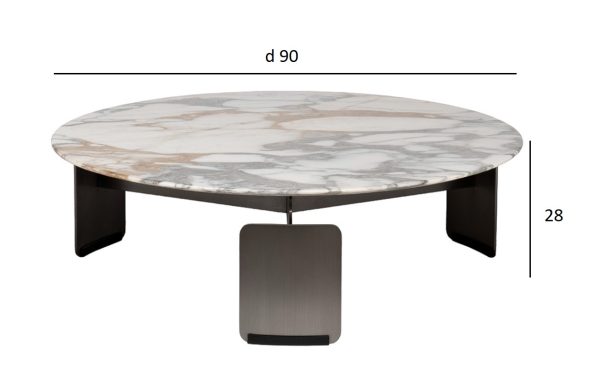 160KD-26500 Стол журнальный, мрамор Arabescato Corchia d90*28см — изображение 5