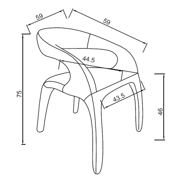 160KD-57100 Стул обеденный экокожа бежевый 59*59*75см — изображение 3