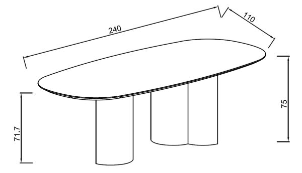 160kd-60080-stol-obedennyj-mramor-picasso-24011075sm-3 160KD-60080 Стол обеденный, мрамор Picasso 240*110*75см — изображение 4