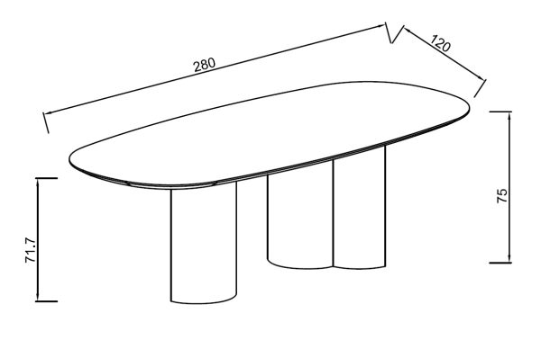160kd-60081-stol-obedennyj-mramor-picasso-28012077sm-3 160KD-60081 Стол обеденный, мрамор Picasso 280*120*77см — изображение 4