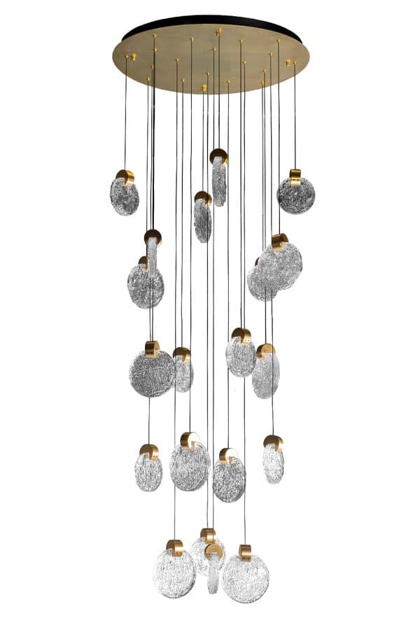 162FL-61502 Светильник подвесной "Rondo" металл золото d70см