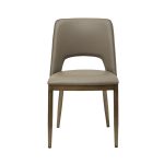 163YH-06574 Стул обеденный экокожа бежевый+бронза 47*52*87см